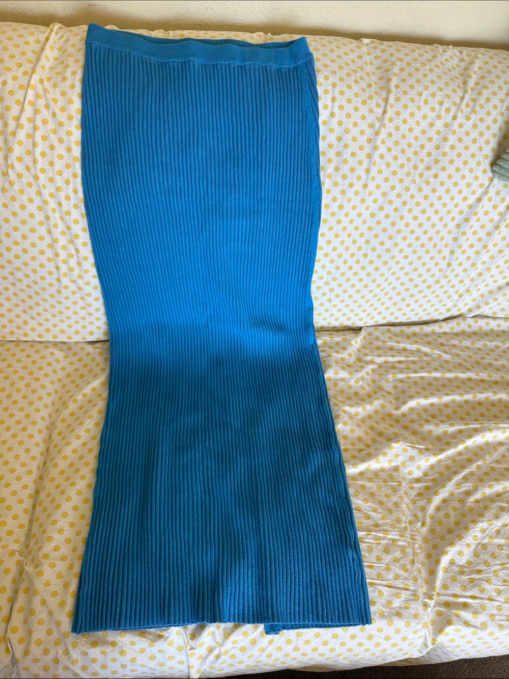 Free People Teal Ribbed Maxi Skirt